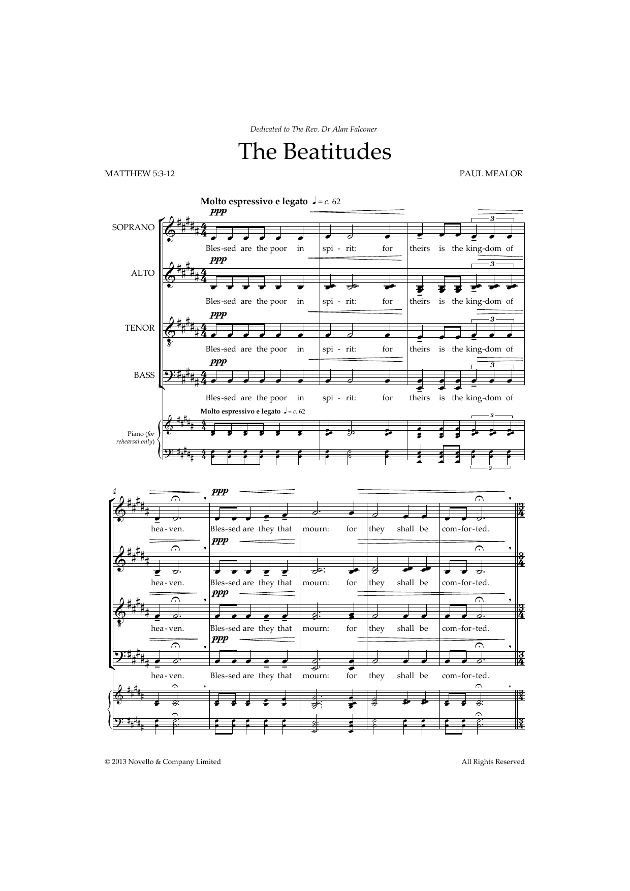 Paul Mealor The Beatitudes Sheet Music