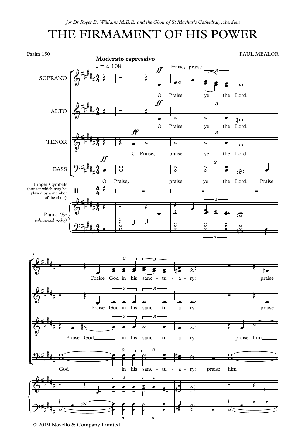 Paul Mealor The Firmament Of His Power Sheet Music