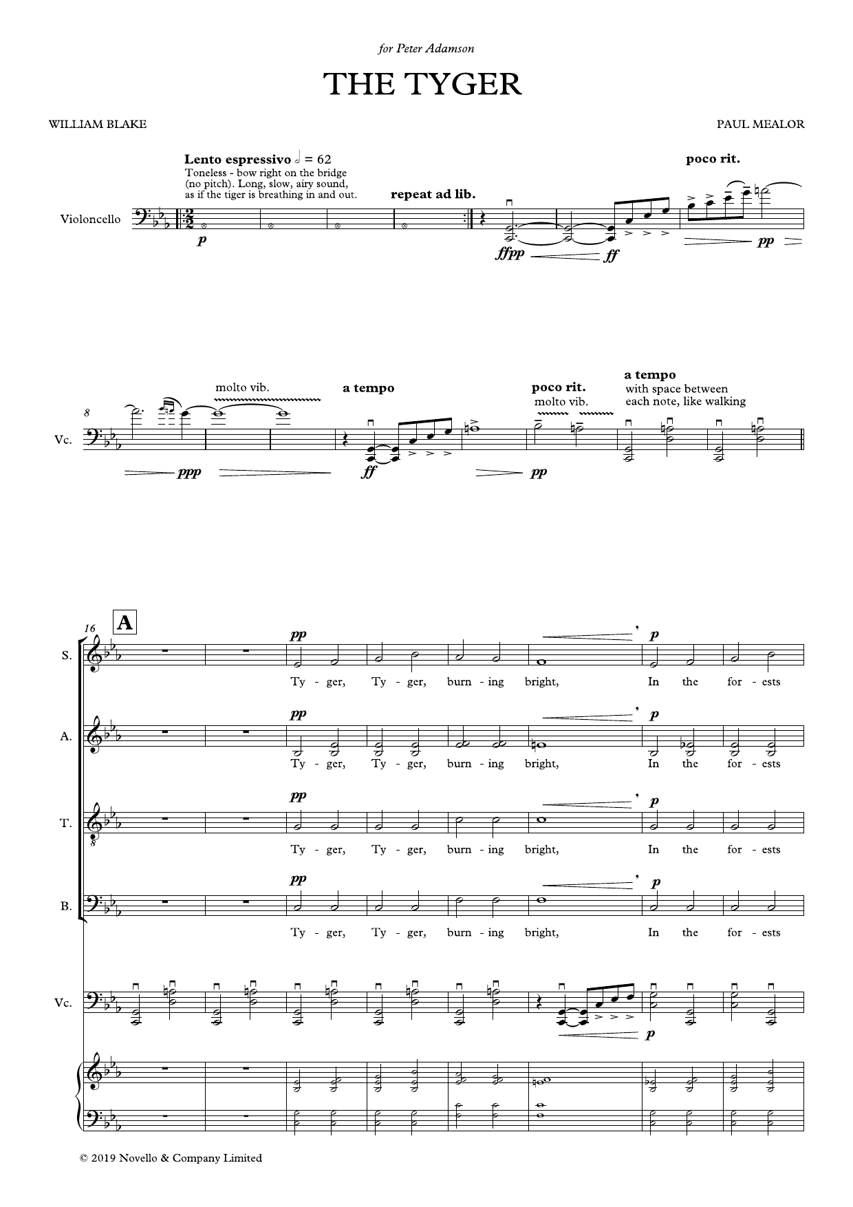 Paul Mealor The Tyger Sheet Music