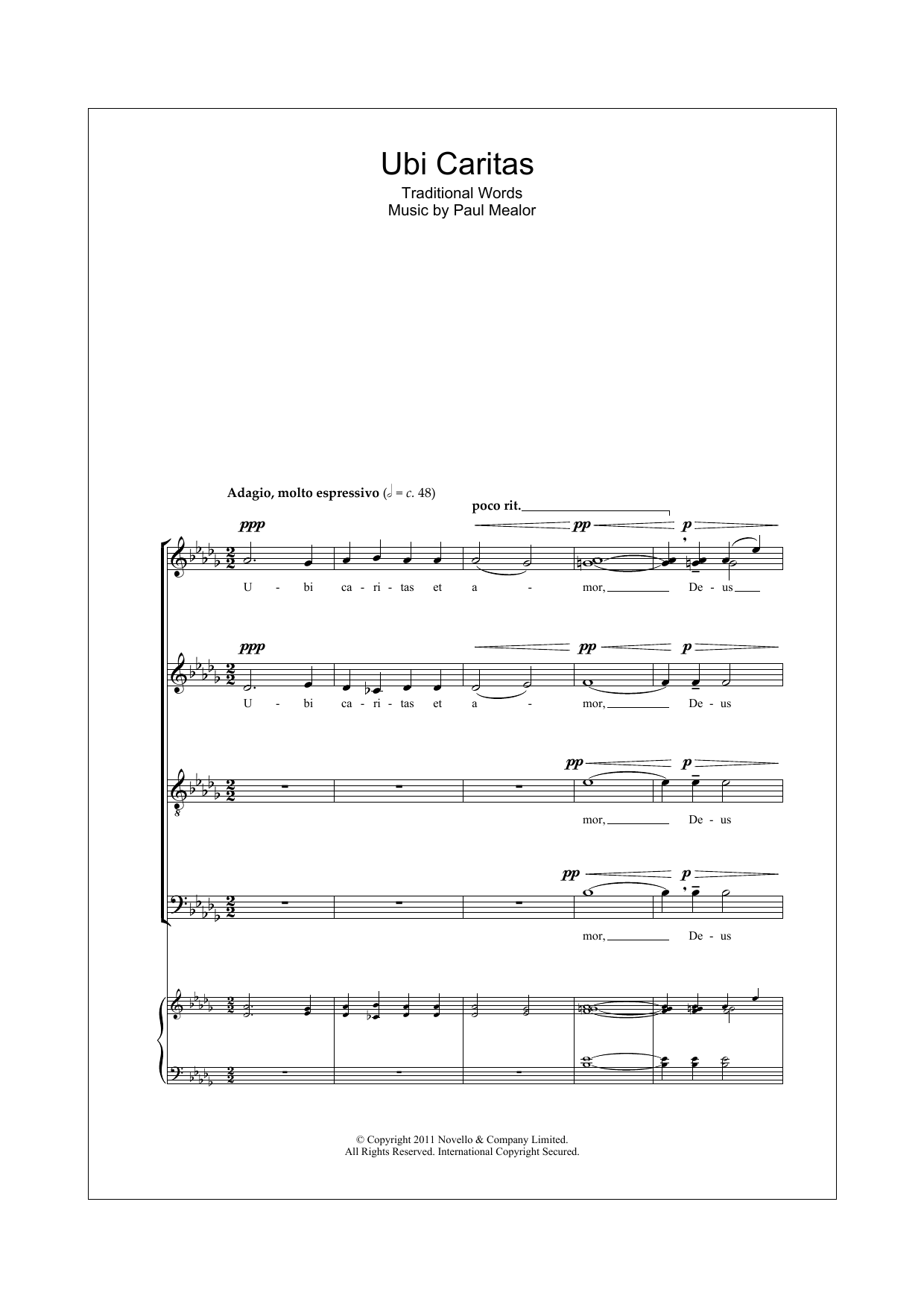 Paul Mealor Ubi Caritas Sheet Music