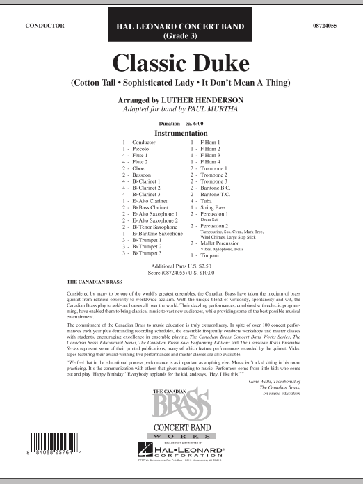Paul Murtha Classic Duke - Full Score Sheet Music