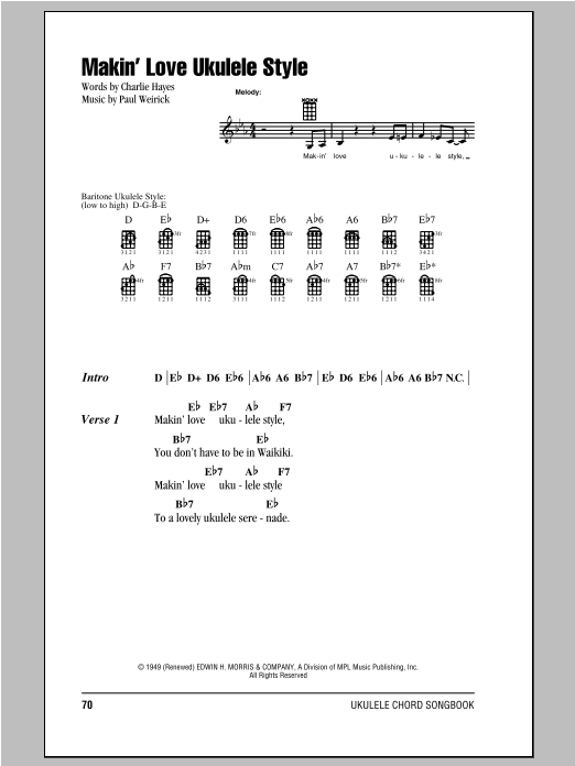 Paul Weirick Makin' Love Ukulele Style Sheet Music