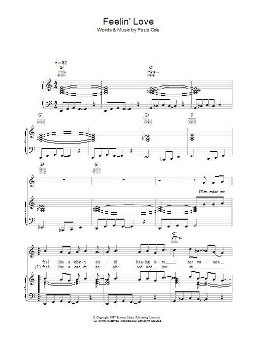 Paula Cole Feelin' Love Sheet Music