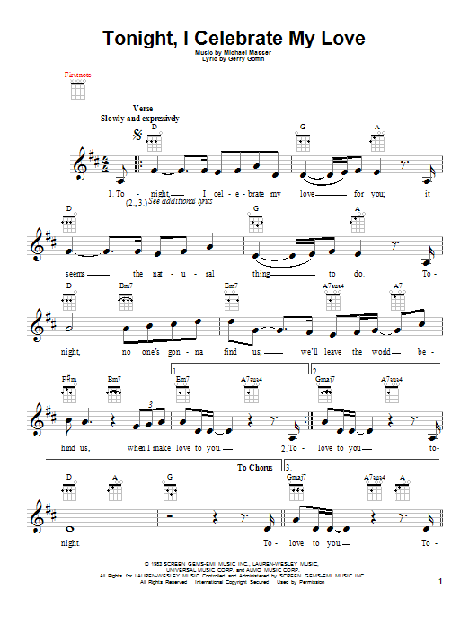 Peabo Bryson & Roberta Flack Tonight, I Celebrate My Love Sheet Music