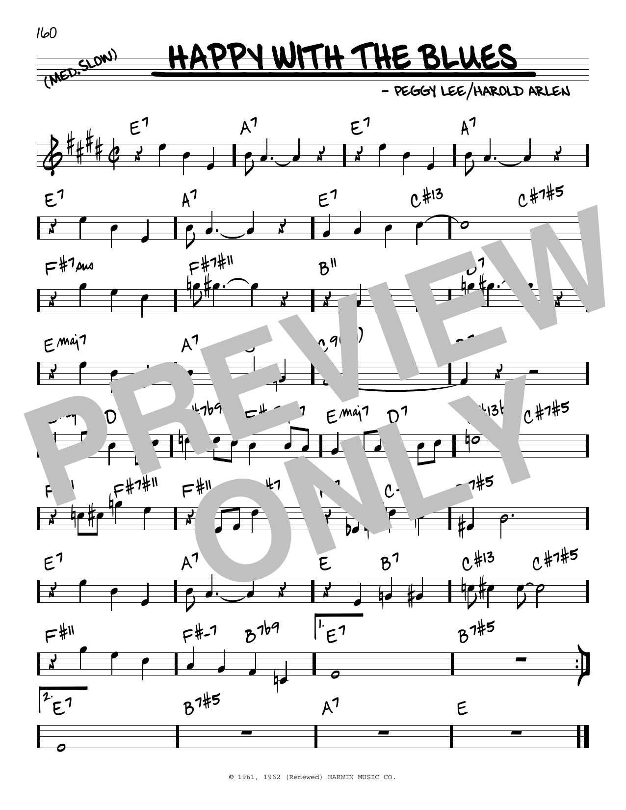 Peggy Lee Happy With The Blues Sheet Music