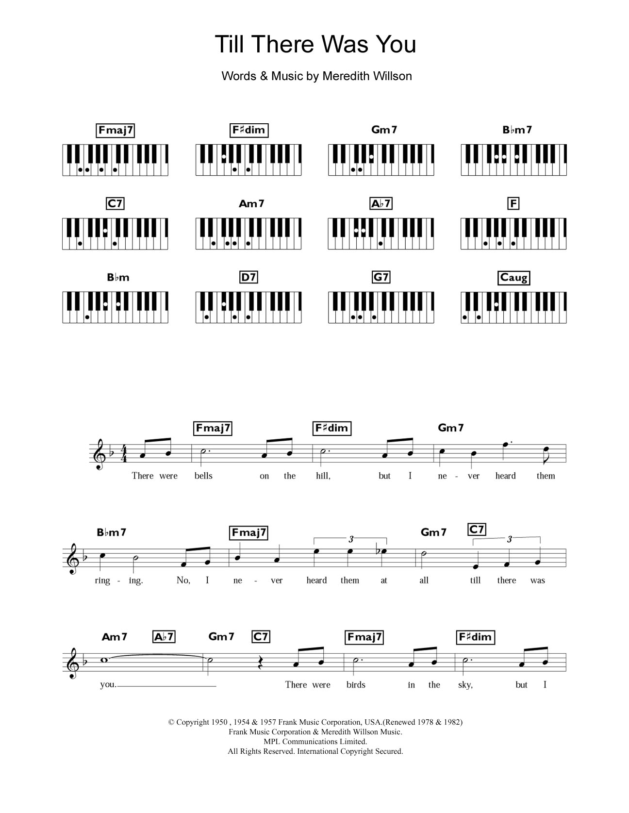 Peggy Lee Till There Was You (from The Music Man) Sheet Music
