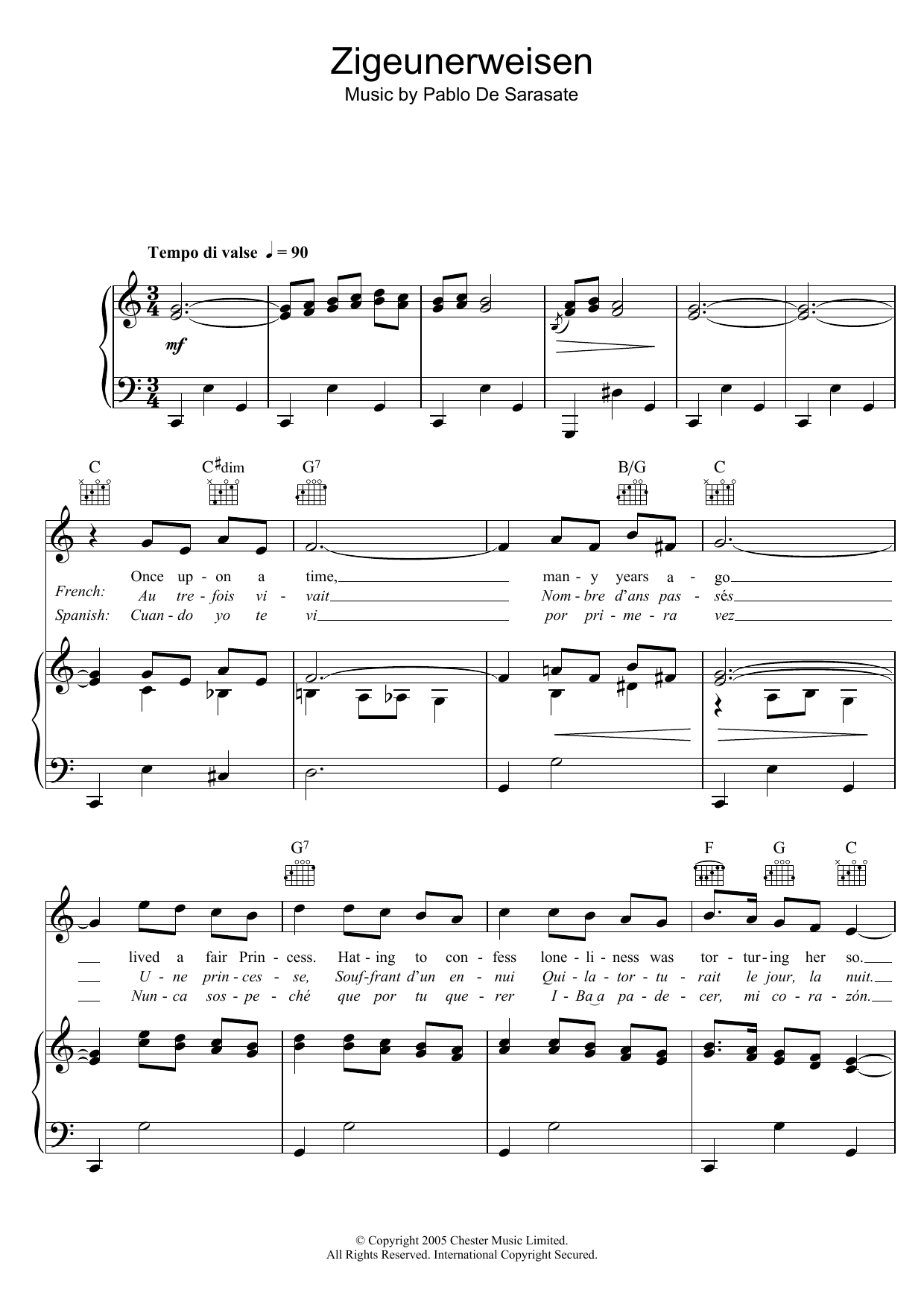 Peggy Wood Zigeunerweisen Sheet Music