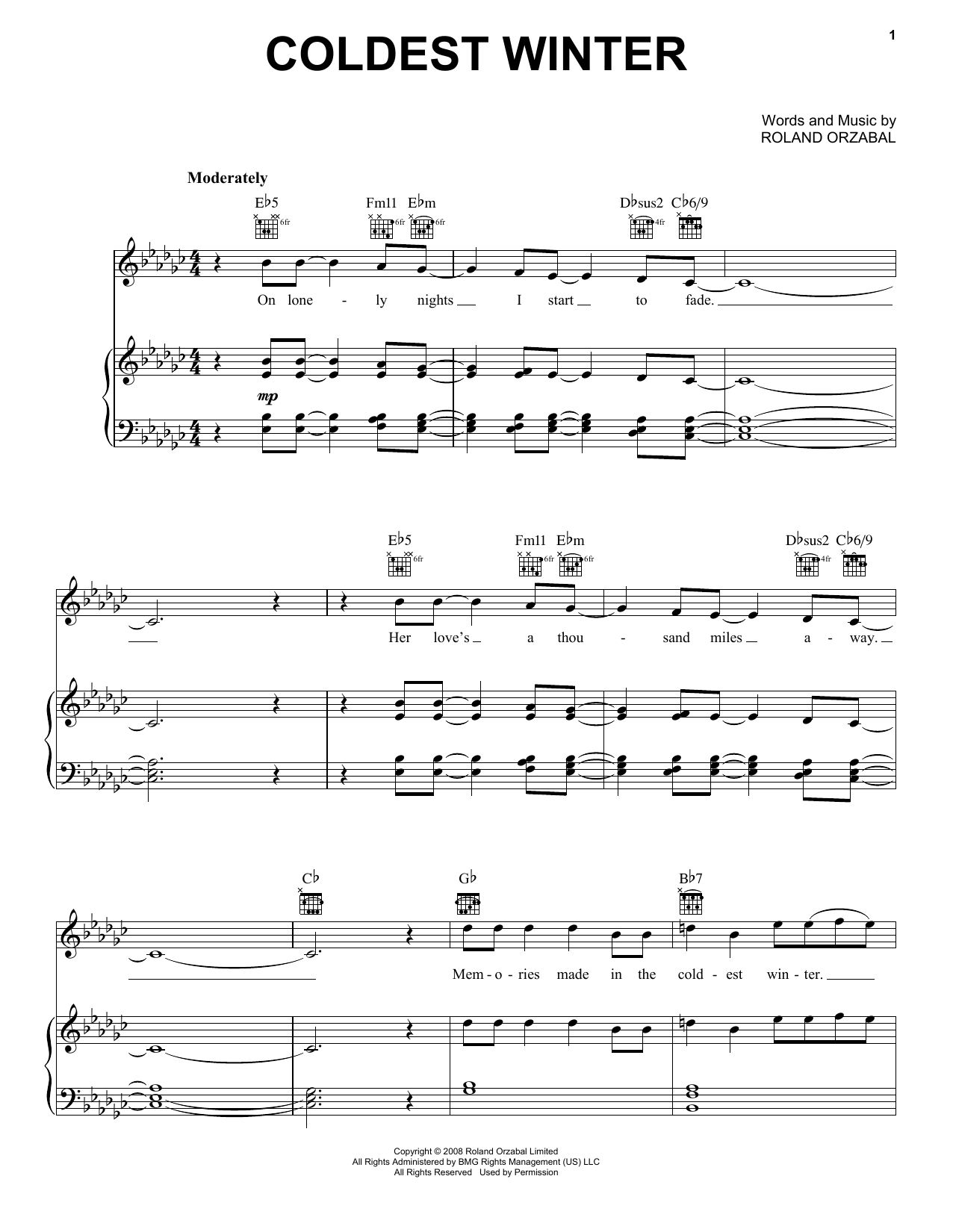 Pentatonix Coldest Winter Sheet Music