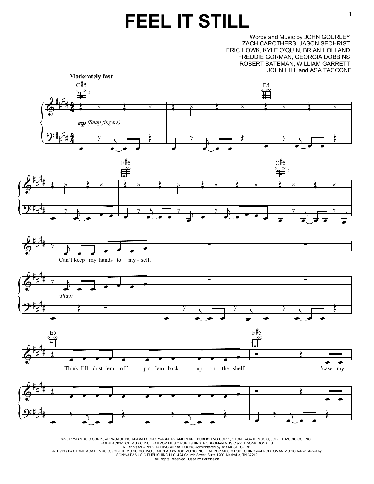 Pentatonix Feel It Still Sheet Music