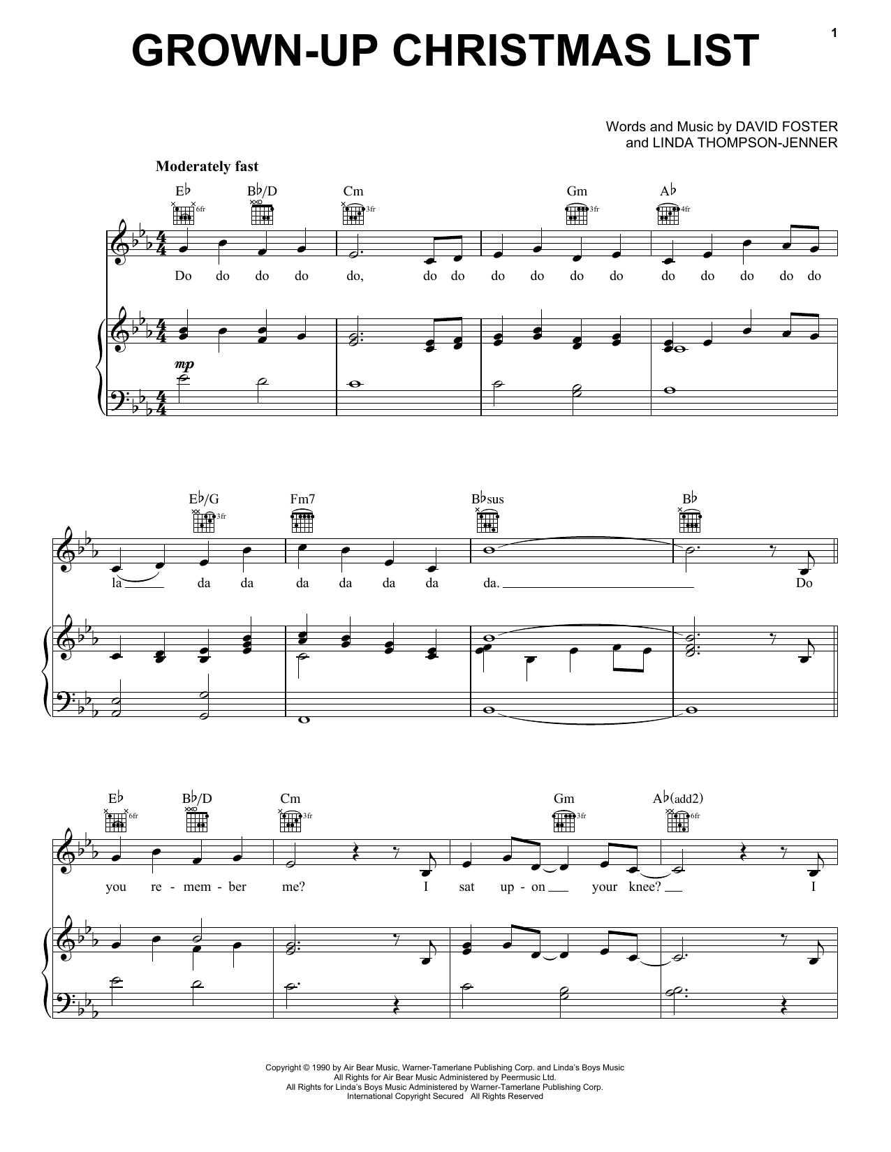 Pentatonix Grown-Up Christmas List Sheet Music