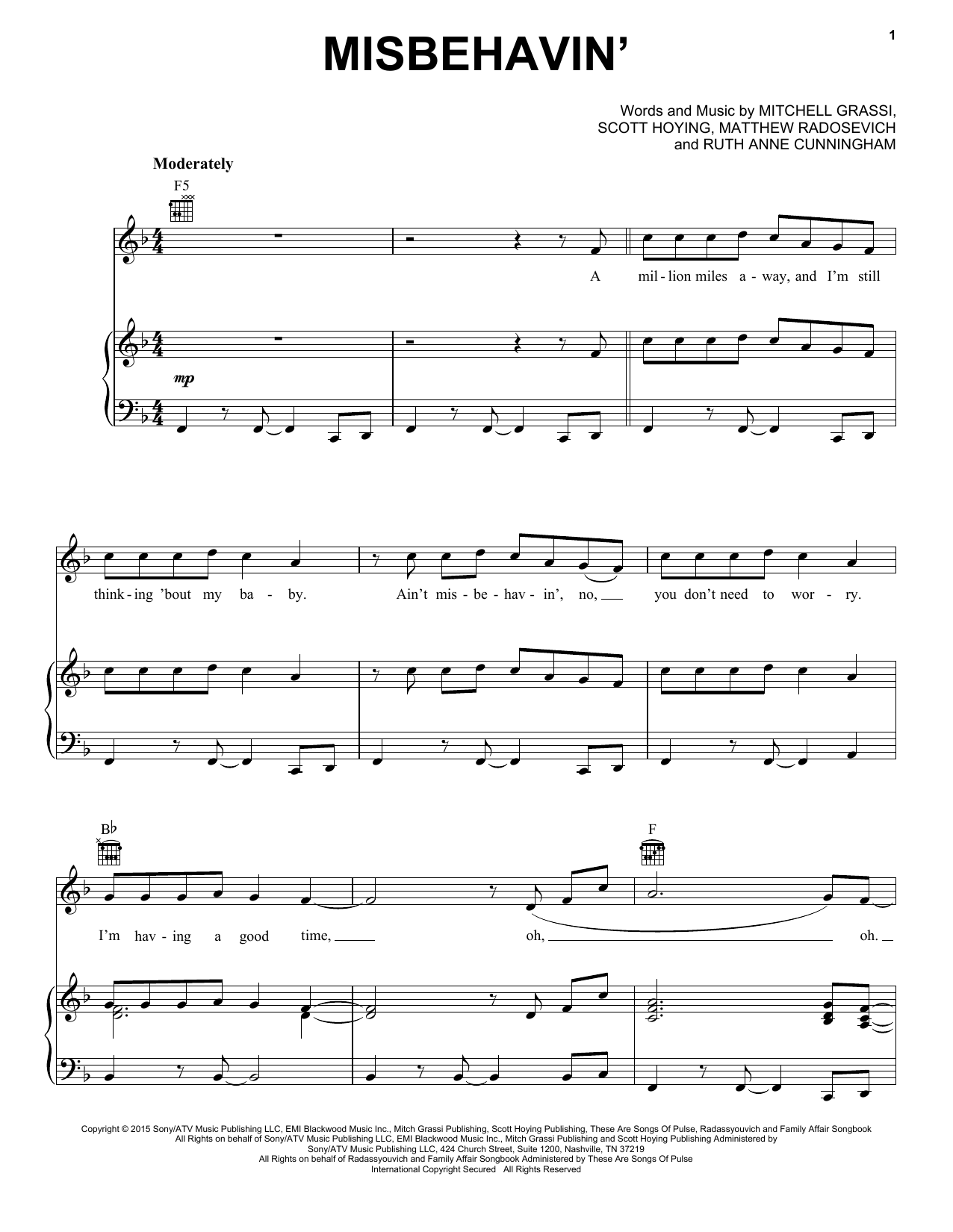 Pentatonix Misbehavin' Sheet Music