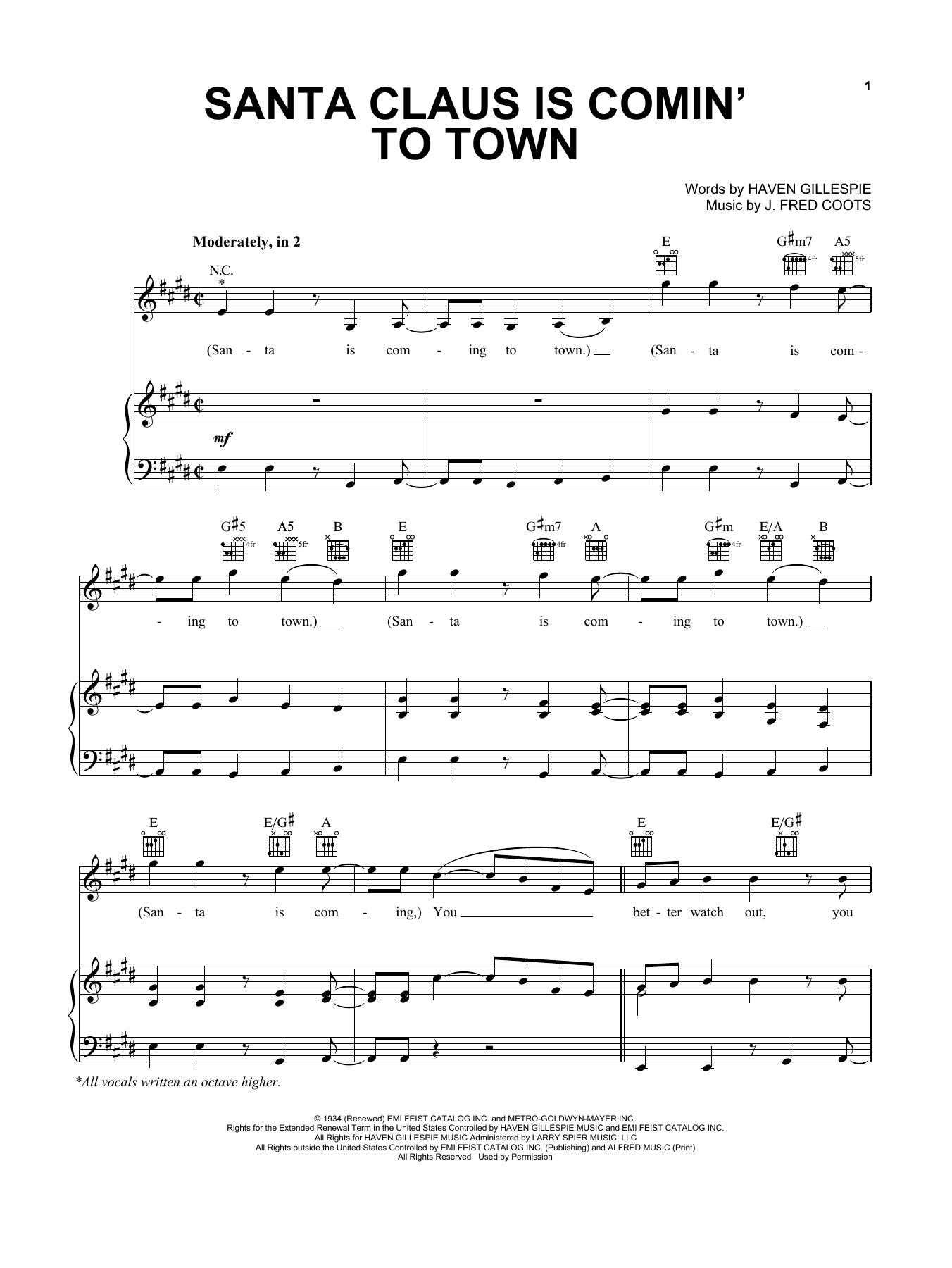Pentatonix Santa Claus Is Comin' To Town Sheet Music
