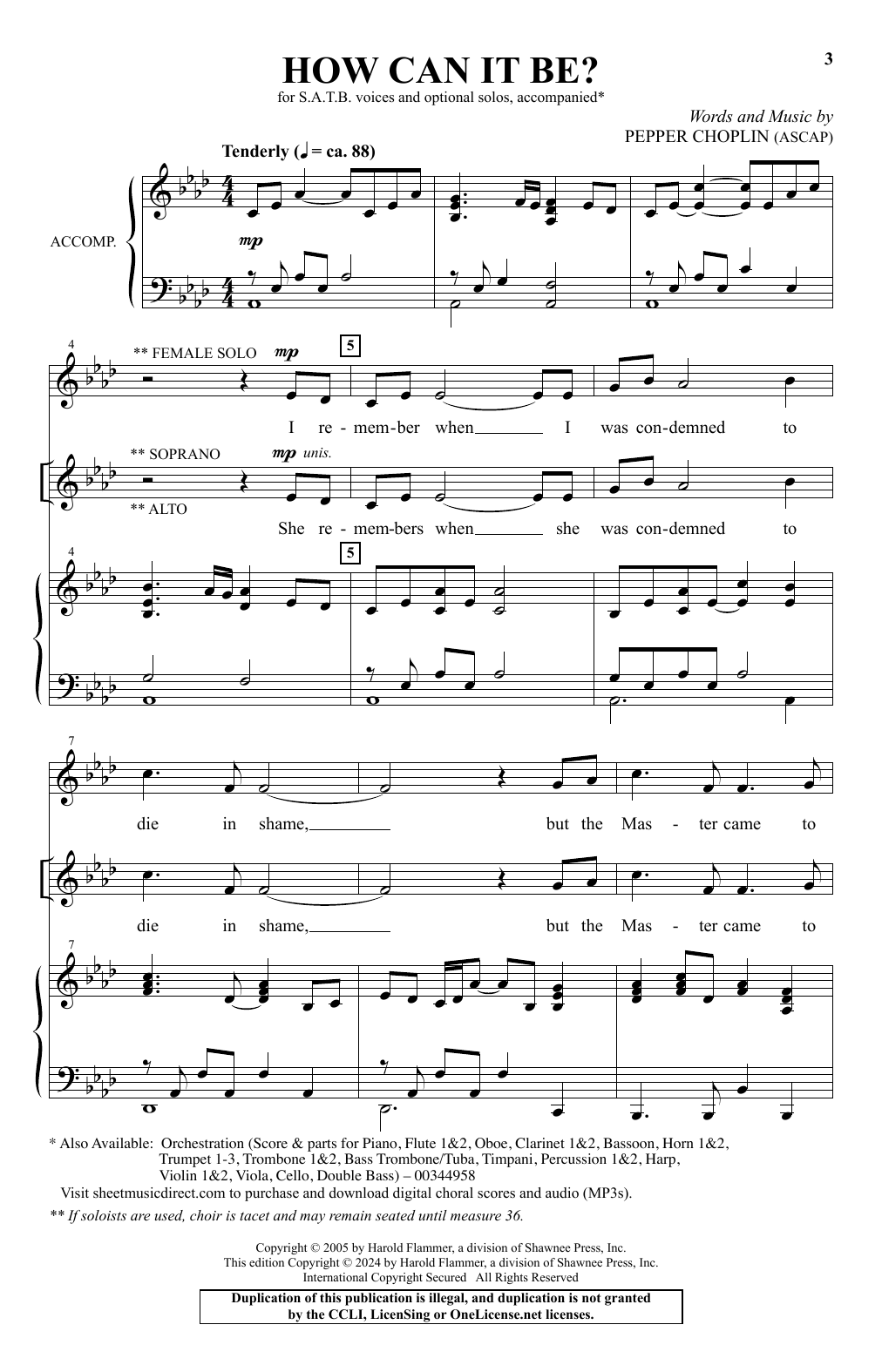 Pepper Choplin How Can It Be? Sheet Music