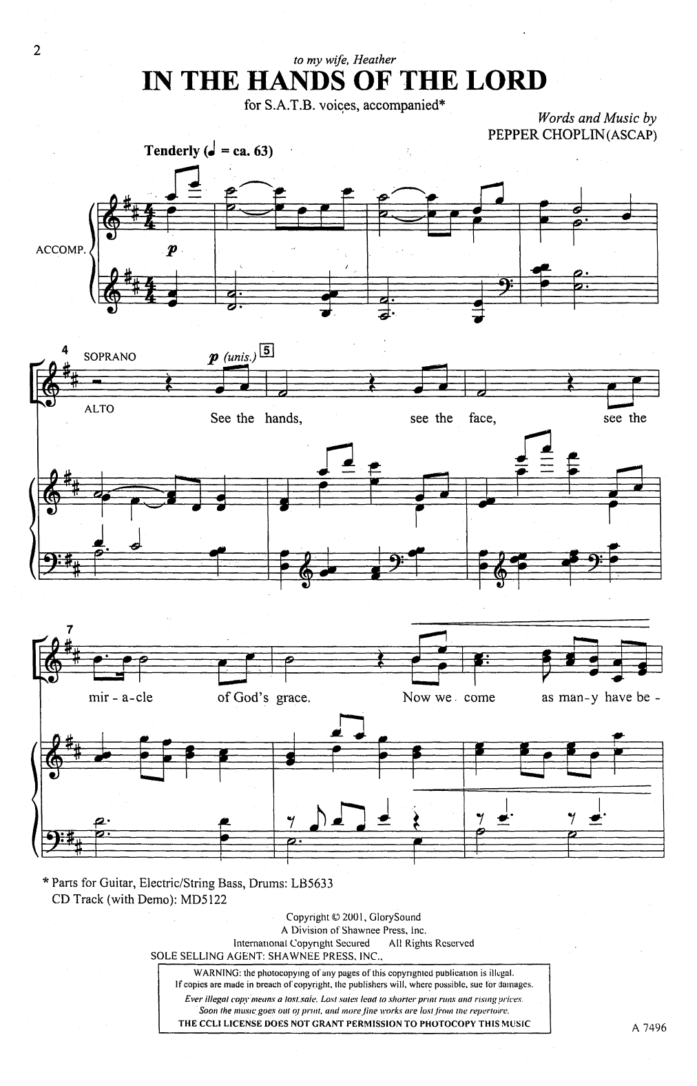 Pepper Choplin In The Hands Of The Lord Sheet Music