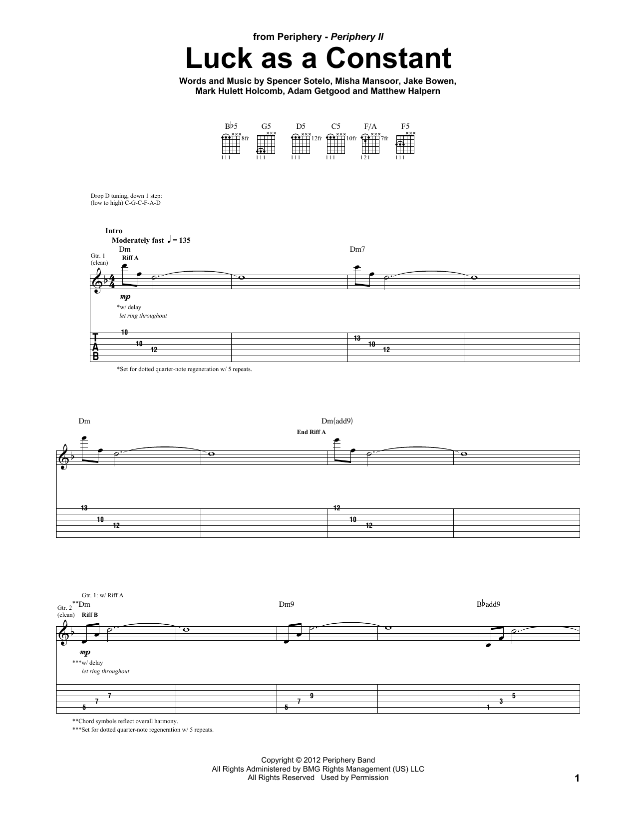 Periphery Luck As A Constant Sheet Music
