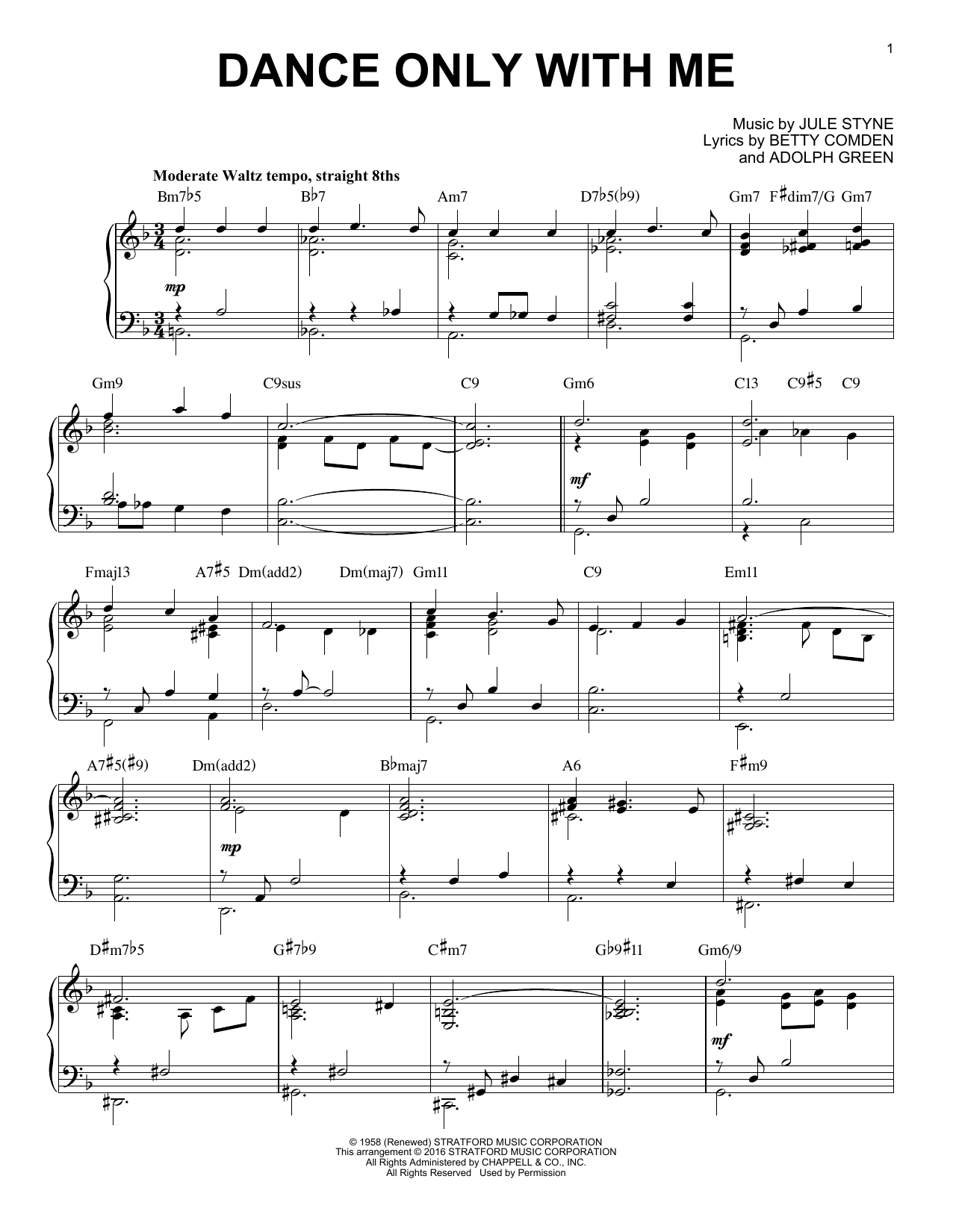 Perry Como Dance Only With Me [Jazz version] (arr. Brent Edstrom) Sheet Music