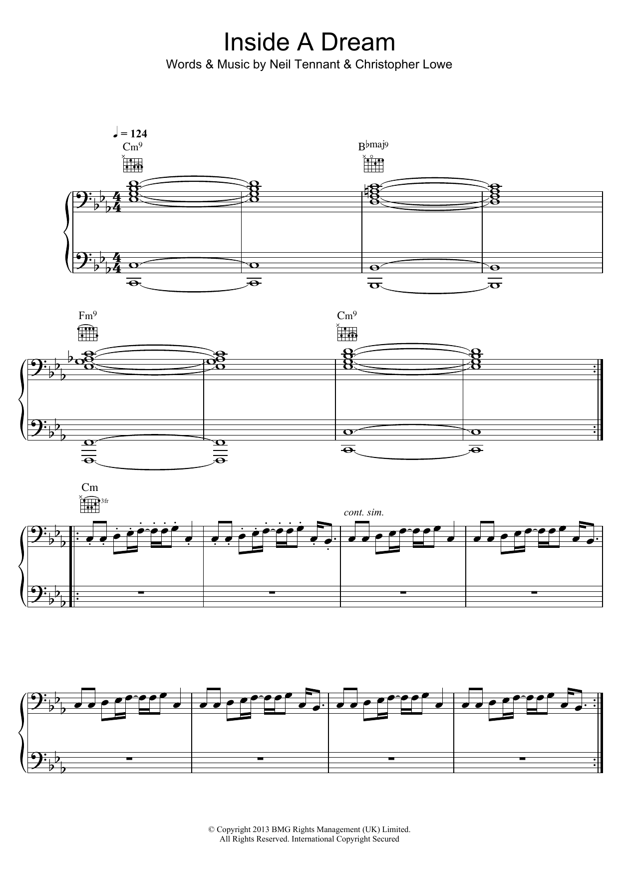 Pet Shop Boys Inside A Dream Sheet Music