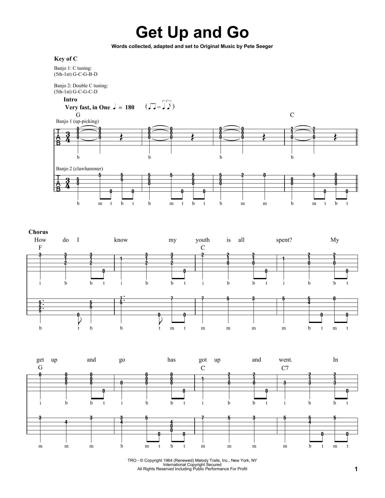 Pete Seeger Get Up And Go Sheet Music