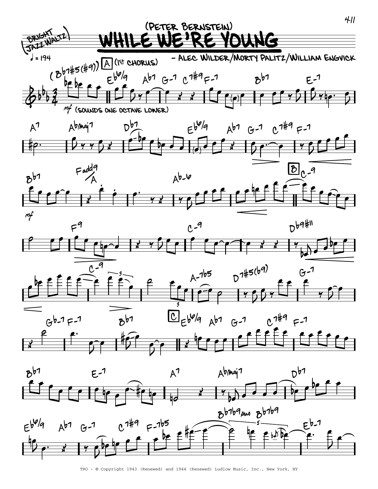 Peter Bernstein While We're Young (solo only) Sheet Music