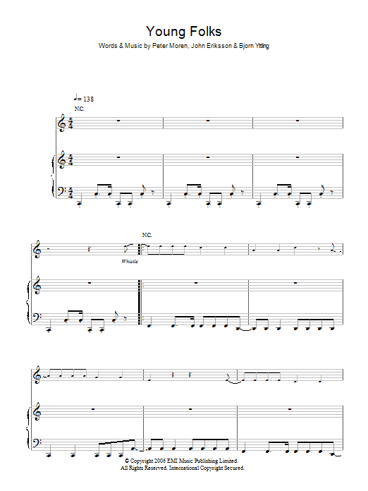 Peter Bjorn & John Young Folks Sheet Music