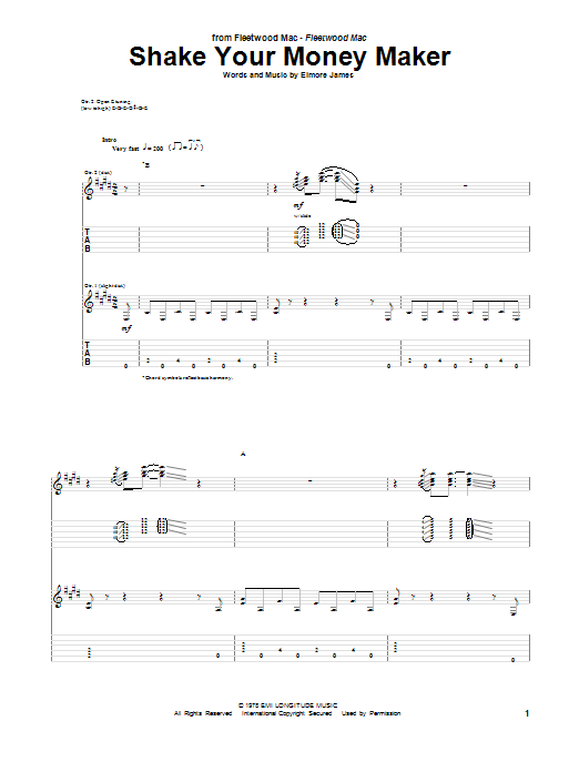 Peter Green Shake Your Money Maker Sheet Music