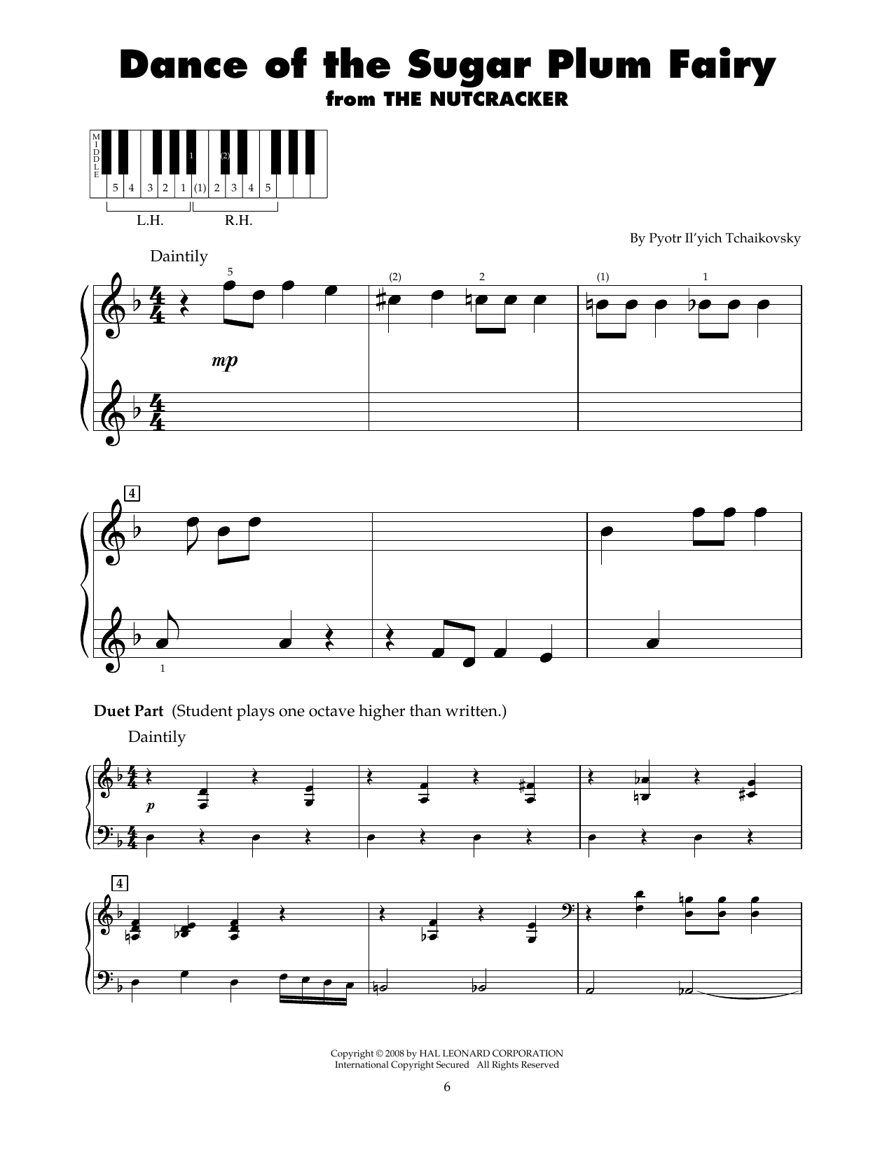 Pyotr Il'yich Tchaikovsky Dance Of The Sugar Plum Fairy, Op. 71a Sheet Music