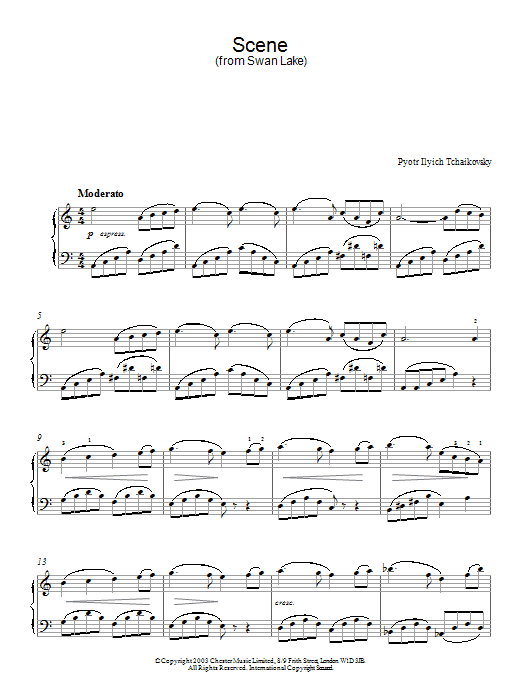 Pyotr Il'yich Tchaikovsky Swan Lake, Op. 20 (Scene) Sheet Music