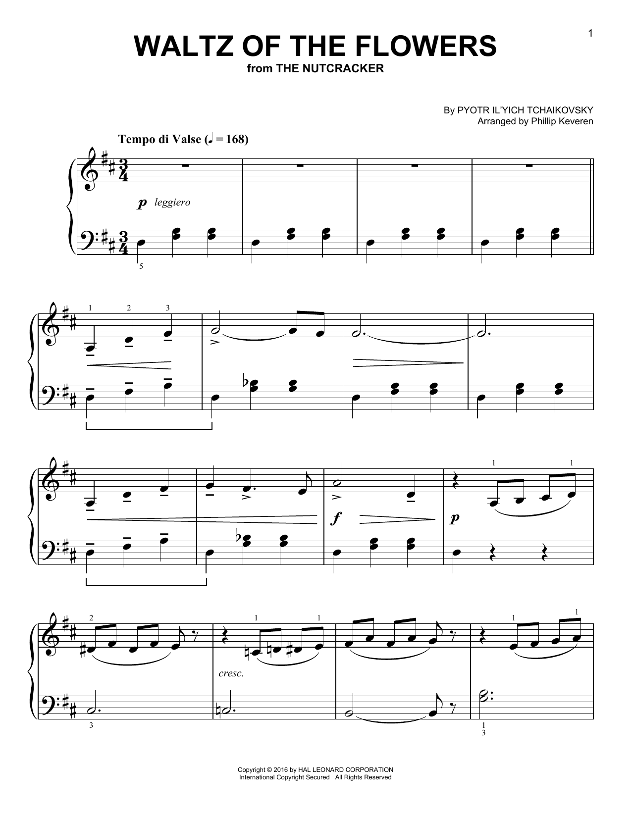 Pyotr Il'yich Tchaikovsky Waltz Of The Flowers (from The Nutcracker) (arr. Phillip Keveren) Sheet Music