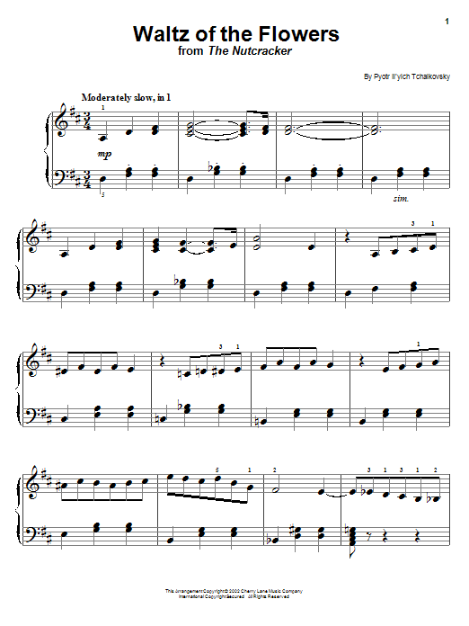 Pyotr Il'yich Tchaikovsky Waltz Of The Flowers (from The Nutcracker Suite) Sheet Music