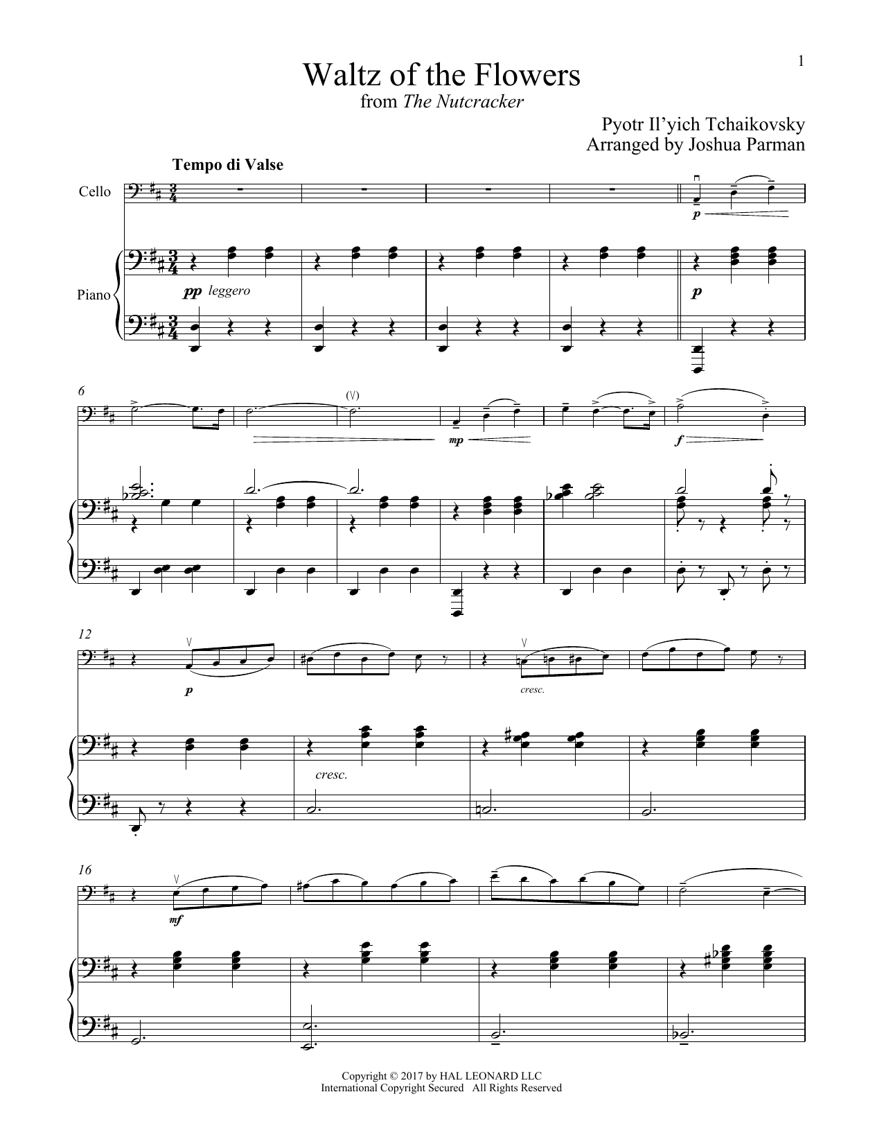 Pyotr Il'yich Tchaikovsky Waltz Of The Flowers Sheet Music