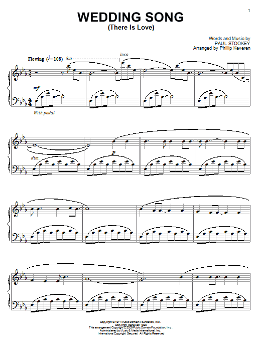 Peter, Paul & Mary Wedding Song (There Is Love) (arr. Phillip Keveren) Sheet Music