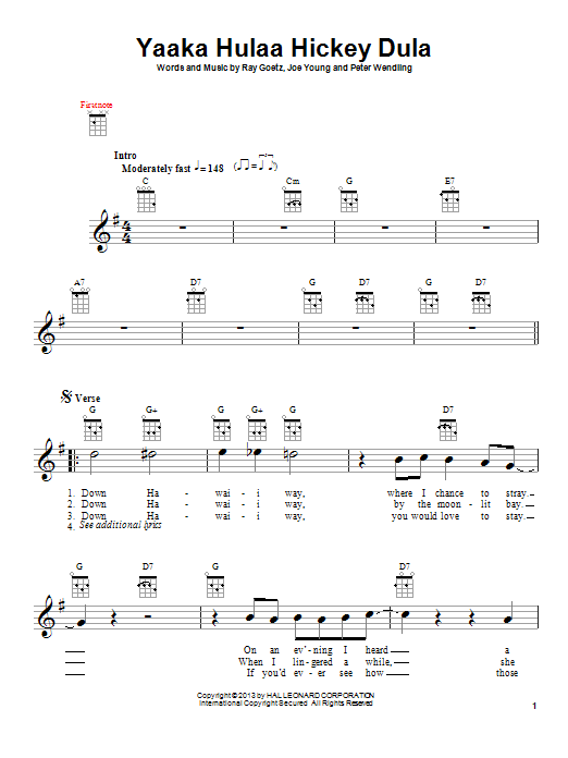 Peter Wendling Yaaka Hulaa Hickey Dula Sheet Music