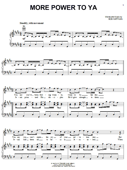Petra More Power To Ya Sheet Music