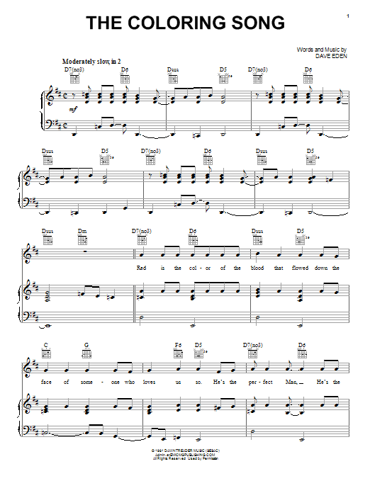 Petra The Coloring Song Sheet Music