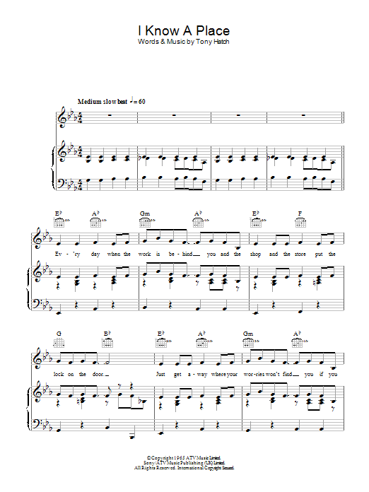 Petula Clark I Know A Place Sheet Music
