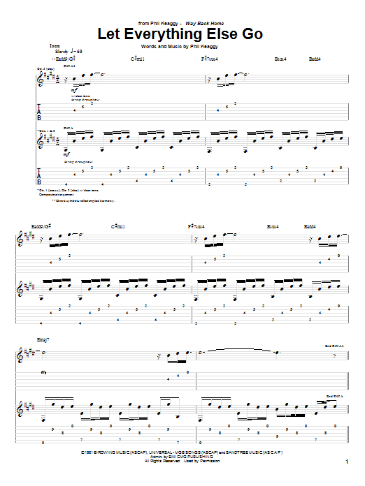 Phil Keaggy Let Everything Else Go Sheet Music