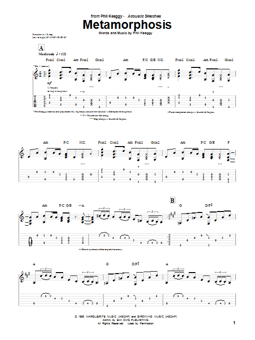 Phil Keaggy Metamorphosis Sheet Music