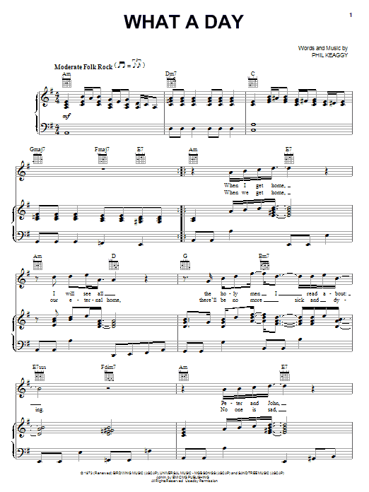 Phil Keaggy What A Day Sheet Music