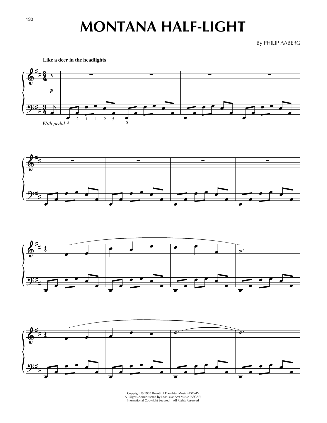 Philip Aaberg Montana Half-light Sheet Music