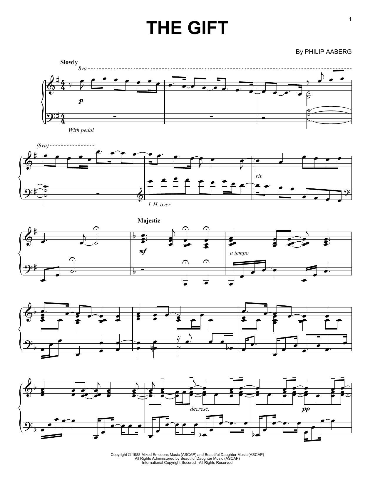 Philip Aaberg The Gift Sheet Music