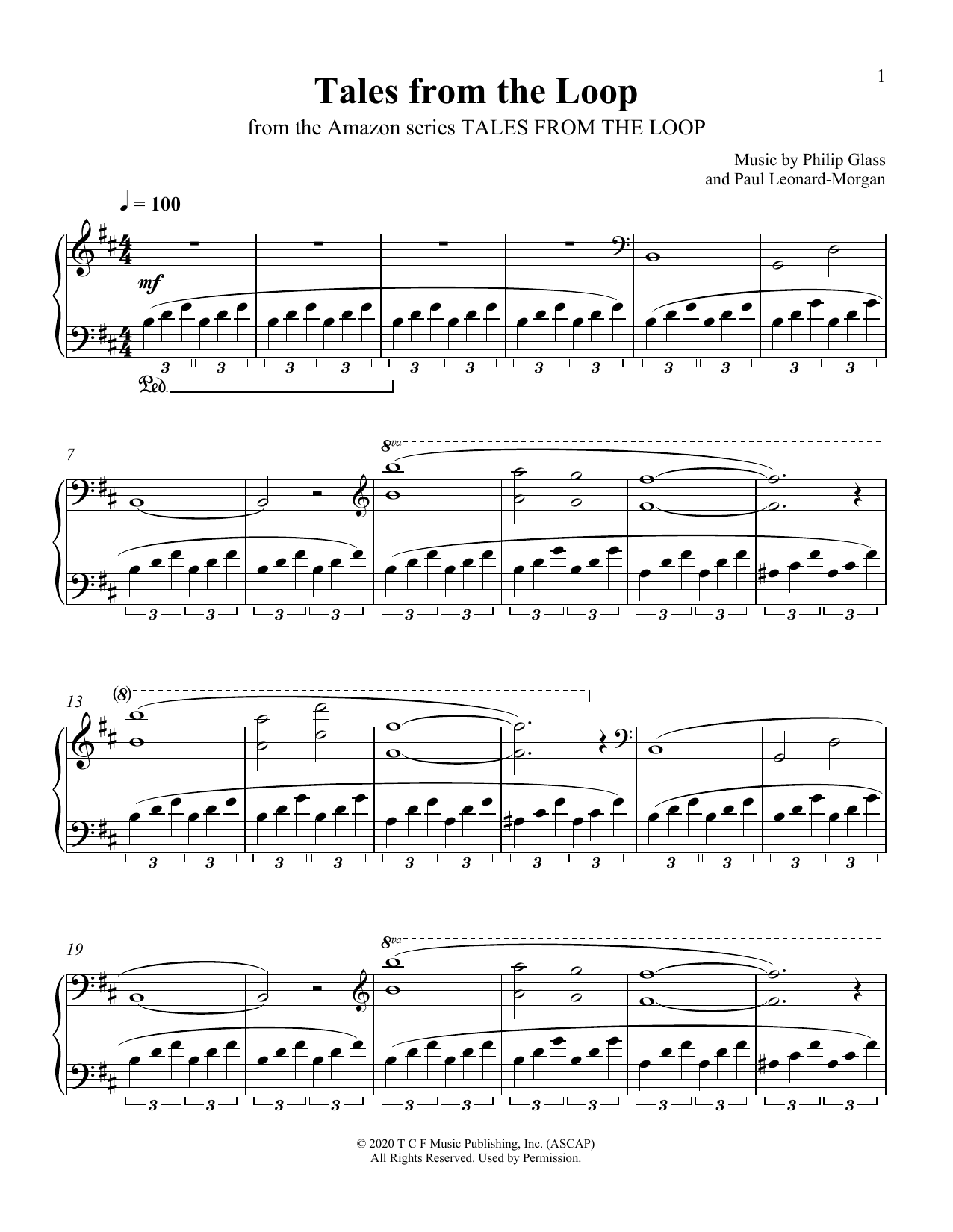 Philip Glass and Paul Leonard-Morgan Tales From The Loop (from Tales From The Loop) Sheet Music