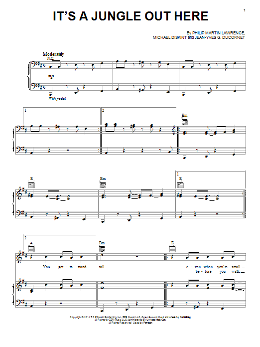 Philip Lawrence It's A Jungle Out Here Sheet Music