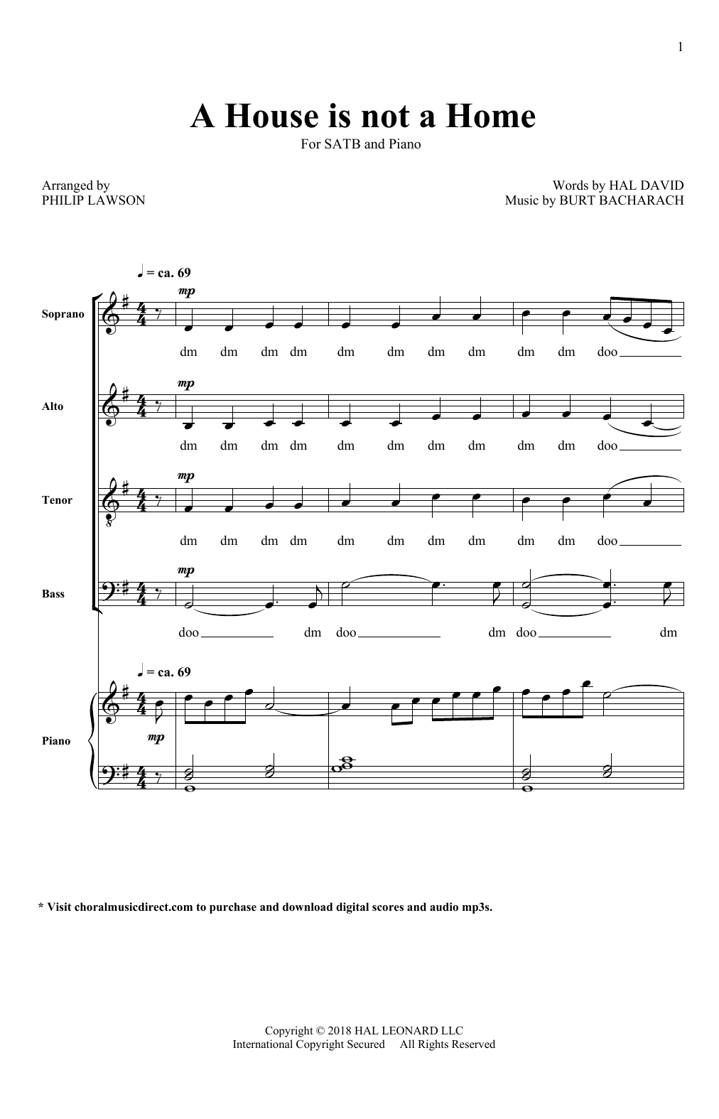 Philip Lawson A House Is Not A Home Sheet Music