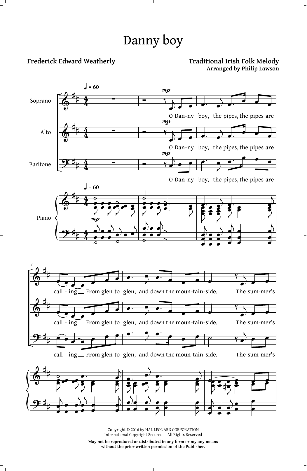 Philip Lawson Danny Boy Sheet Music