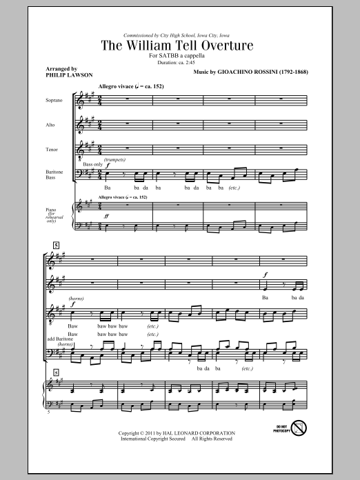Philip Lawson The William Tell Overture Sheet Music