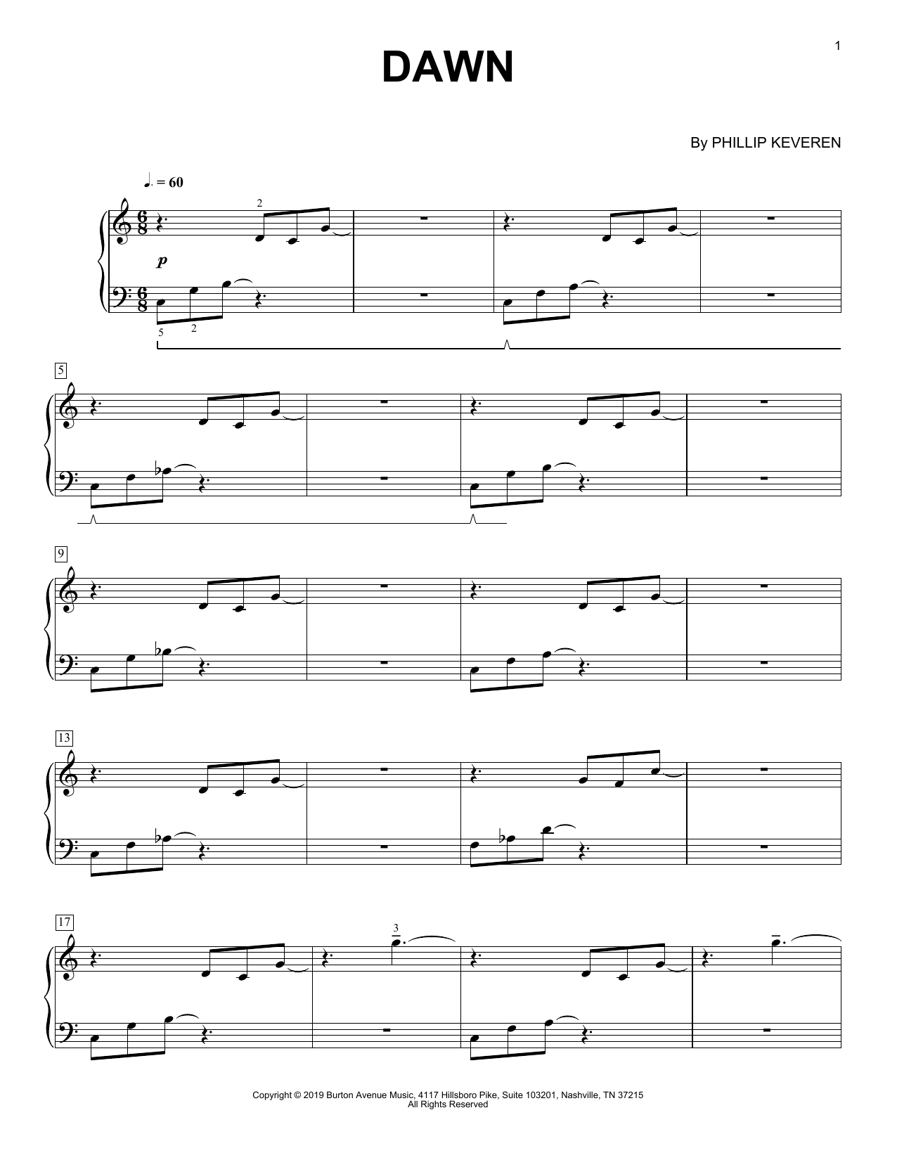 Phillip Keveren Dawn Sheet Music