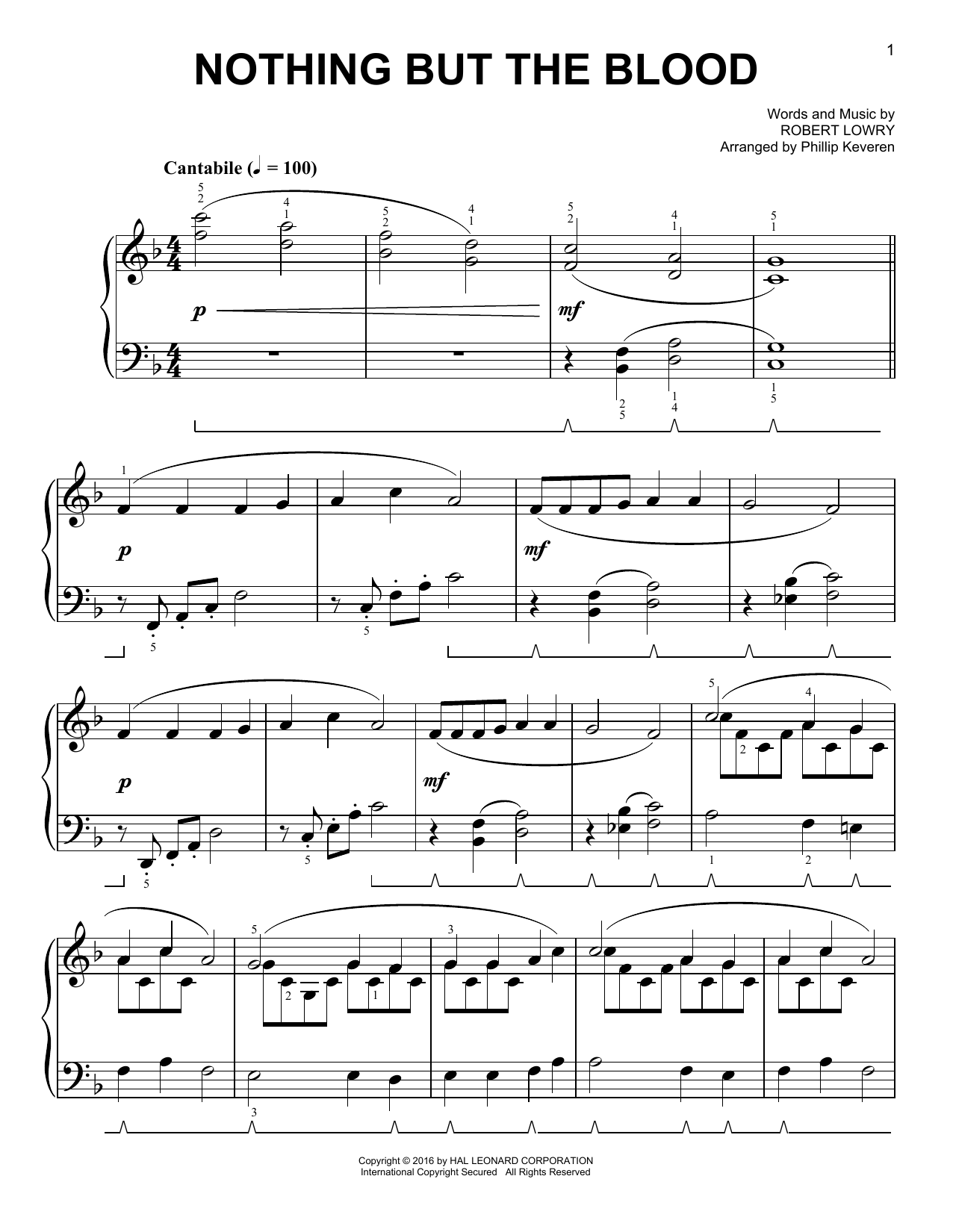Phillip Keveren Nothing But The Blood [Classical version] (arr. Phillip Keveren) Sheet Music