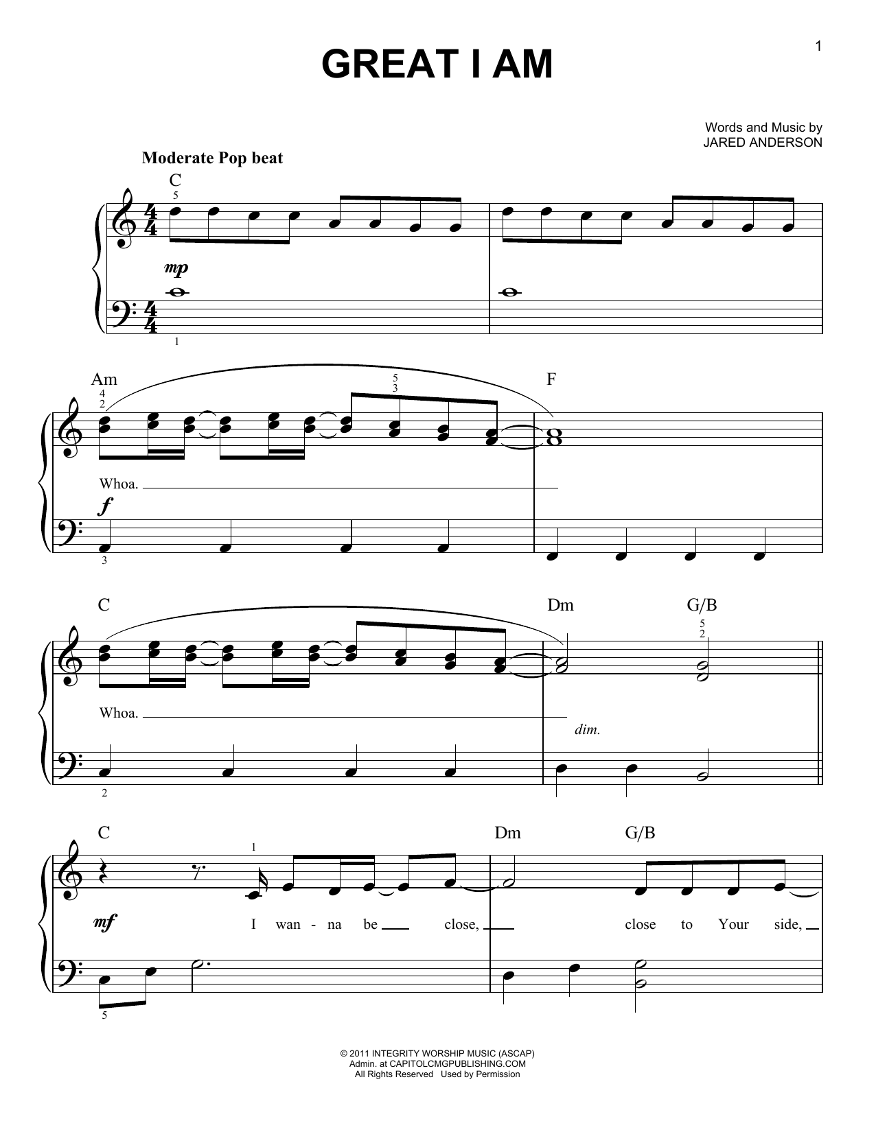 Phillips, Craig, & Dean Great I Am Sheet Music