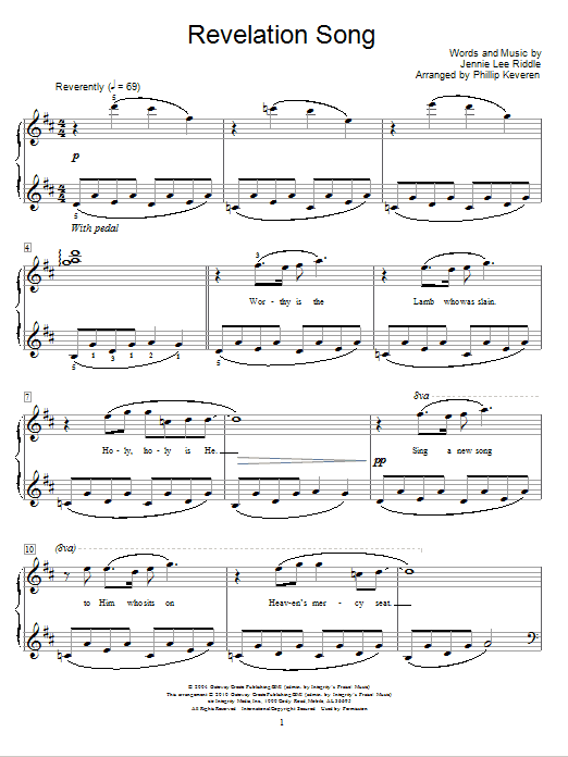 Phillips, Craig & Dean Revelation Song (arr. Phillip Keveren) Sheet Music