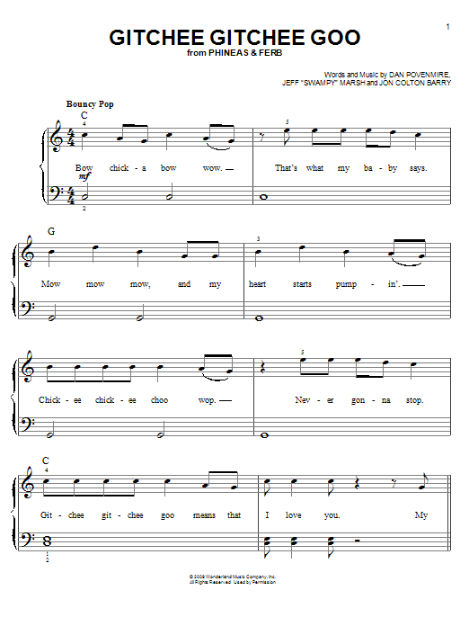 Danny Jacob Gitchee Gitchee Goo Sheet Music